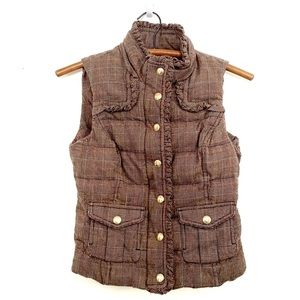 Vintage Y2K Juicy Couture Brown Plaid Quilted Puffer Vest Size P XS
